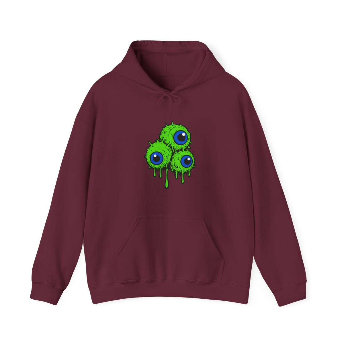 Eerie Dripping Septic Eyes Horror Graphic Hoodie - alternate angle 3, merchandise