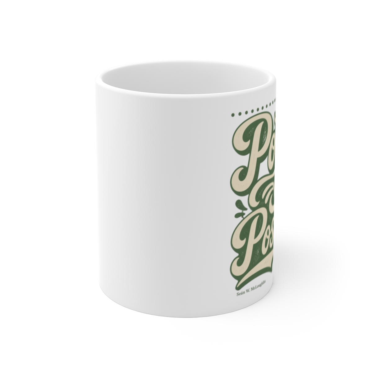 Jacksepticeye "Power of Positivity" White Mug - alternate angle 1, merchandise